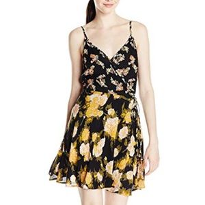 Angie Strappy Black Floral Wrap Sun Dress